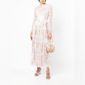 Needle & Thread
floral-embroidered flared dress 